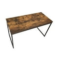 thumbnail image 5 of GZXS Vintage Rustic Writing Desk with Metal Sled Legs and X-Back Support, 47" Wood Top Computer Table for Home Office or Study – Weathered Oak Finish, 5 of 7