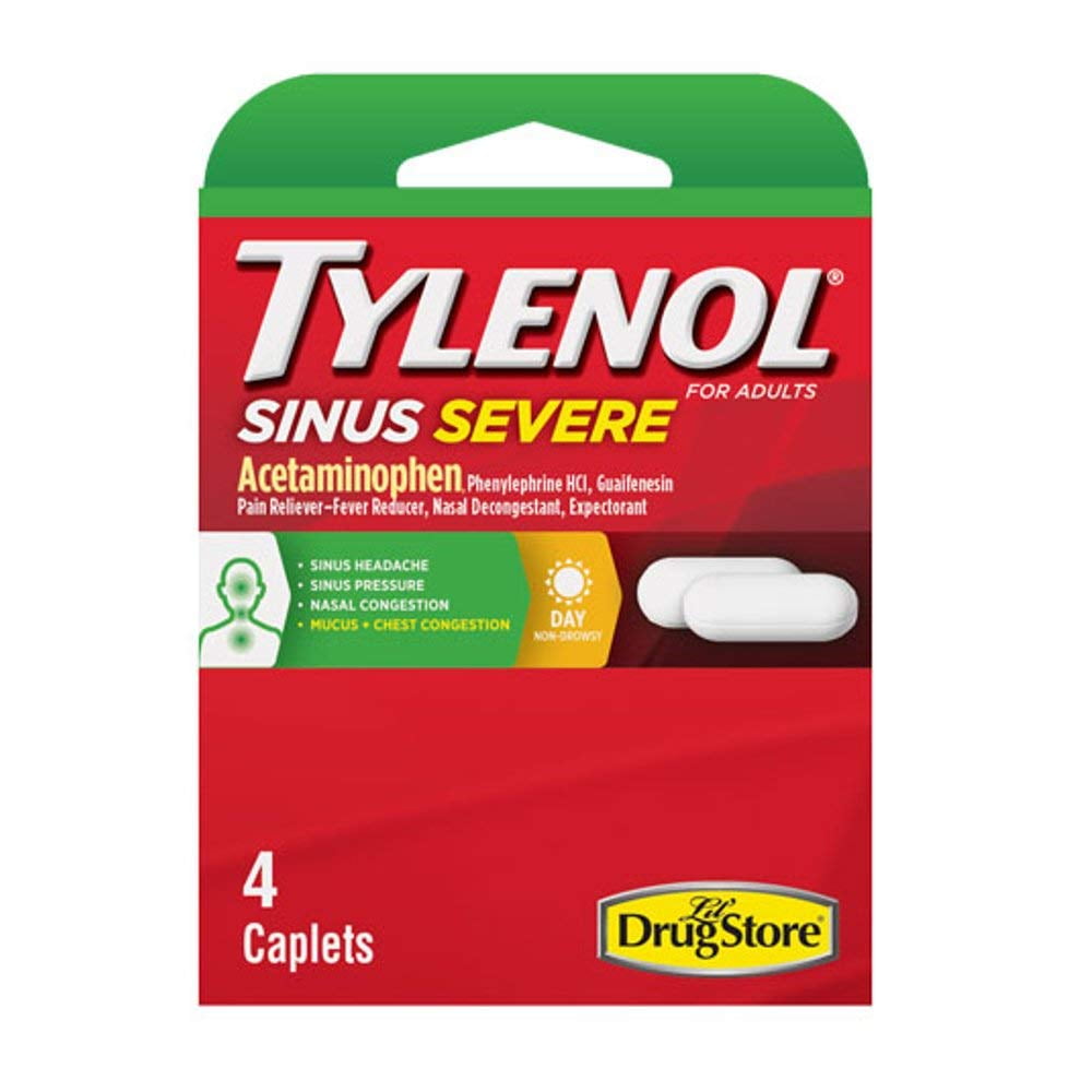 Tylenol Sinus Congestion Plus Pain Severe Daytime NonDrowsy 4 Caplets