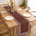 thumbnail image 3 of Coffee Brown Retro Greek Key Table Runner - 120 Inch Long, Kitchen Dining Table Runner Dresser Scarves, Geometric Greece Ancient Farmhouse Farmhouse Decor for Coffee Tables Wedding Party Banquet, 3 of 8