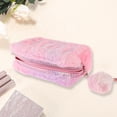 thumbnail image 2 of 1 Pc Bolsa de Maquillaje LOVE de Lentejuelas Portátil para Mujeres para Viajes Vacaciones Camping Rosa de Piel de Melocotón, 2 of 3