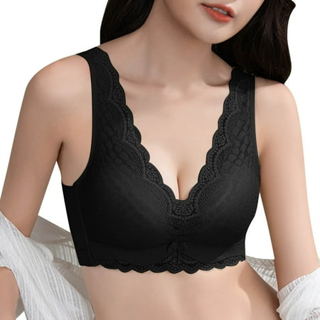 

zuwimk Bras For Women Full Coverage Women s Training Medium Support Good Level Bra Padded Black L