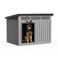thumbnail image 3 of Dog House for Both Indoor and Outdoor with Weatherproof Roof Removable Floors for Medium to Large Dogs Interior Space (Grey&Black, Large ), 3 of 9