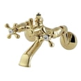 thumbnail image 1 of Kingston Brass CC2662 Vintage Wall Mount Tub Faucet with Riser Adaptor, Polished Brass, 1 of 1