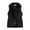 Black Vest, variant on Women's Lapel Gilet Trendy Drawstring Waist Vest Button Down Coats Padded Sleeveless Jackets with Pockets Black L