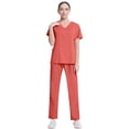 thumbnail image 5 of MLQIDK Scrubs for Women Plus Size Nursing Uniforms Stretchy V Neck Scrub Pants and Tops Scrubs Medical Scrubs with Pockets Red XL, 5 of 6