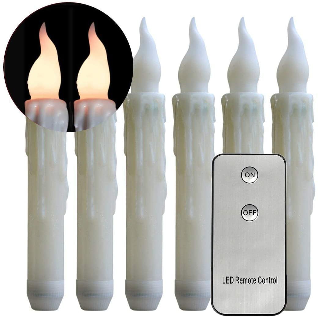 Perfect for Thanksgiving,Halloween,X-Mas,Home Décor-Orange Micandle Set of 6 Plastic Flameless Flickering Amber LED Pillar Candles with Grimace on Surface Powered by 3AAA Batteries Lasting 120+Hrs