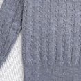 thumbnail image 6 of Girls Sweater Cable Knit Peter Pan Collar Button Placket Soft Lightweight Long Sleeve Jumpers (Grey), 6 of 6