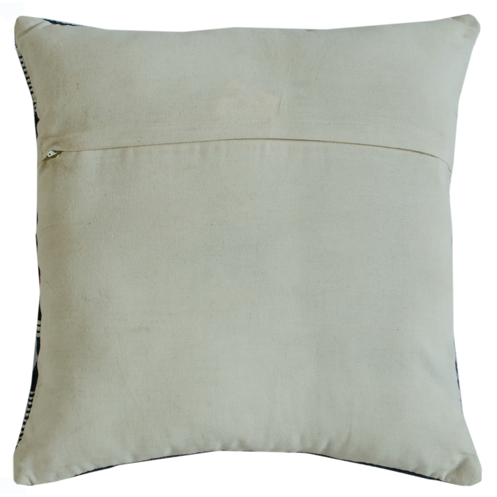 Laddha Home Designs Handwoven Diamond Striped Cotton Throw Pillow Cover - 20" - Blue and White