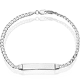 thumbnail image 2 of 14K Solid White Gold Curb Link Name Bar Identification ID Bracelet, 2 of 4