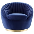 thumbnail image 6 of Modway Whirr Tufted Performance Velvet Swivel Chair in Gold Navy, 6 of 7