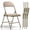 Fabric Padded Oatmeal Strip 4PACK, variant on Nazhura Metal Indoor Folding Chair, Black (Set of 4)