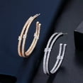 thumbnail image 2 of CZ 925 Silver Big Loop Circle Thin Hoop Earrings Jewelry for Women, 2 of 8