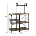 thumbnail image 5 of Ktaxon 5-Tier Bakers Rack, Kitchen Utility Microwave Oven Stand with Storage Shelves,10 Hooks & Metal Basket, Vintage Brown, 5 of 7