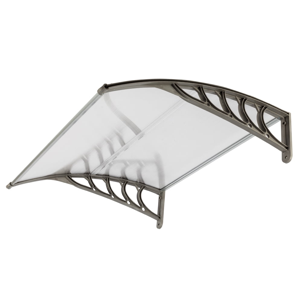 Lowestbest 40"×40" Windows Awnings, Outdoor Clear Door Window Awning, Silver & Gray Lowestbest 40"×40" Windows Awnings, Outdoor Clear Door Window Awning, Silver & Gray