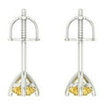 thumbnail image 4 of 14K Solid Gold Screw Back Stud Earrings for Women | 1 cttw Round Cut Natural Citrine | White Gold, 4 of 5