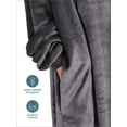 thumbnail image 5 of Bare Homey B-Chill Adult Size Microplush Wearable Blanket - Long Length - Zipper Side Pockets, Forged Iron Gray, 5 of 6