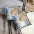 thumbnail image 4 of Set of 2 Throw Pillow Covers Modern Abstract Painting Blue White and Gray Decorative Sofa Pillow Cases Home Decor Standard Square 24x24 Inches Pillowcases, 4 of 6