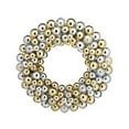 thumbnail image 1 of Regency International MTX59543-GDSL 24 in. LED Battery Operated Shiny & Mercury Ball Wreath - Gold Silver, 1 of 1