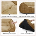 thumbnail image 6 of Washable Dog Beds for Small to Medium Dogs, Cat Beds for Indoor Cats, Rectangle Pet Beds with Anti Slip Bottom, Beige, 25"×21"×8", 6 of 7