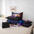 thumbnail image 6 of Manfei Celestial Planets 7pcs Queen Bedding,Dreamy Galaxy Theme Bedding Comforter Set Queen,Orange Purple,Black Reversible, 6 of 7