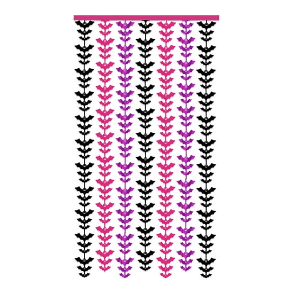 Bat Foil Fringe Curtains Halloween Decorations Sparkly Party Supplies Festival Hanging for Night Events