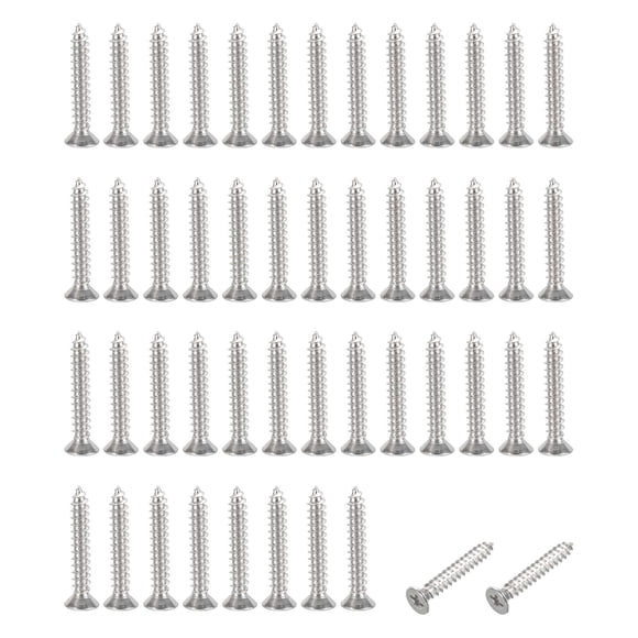 Uxcell #4x3/4" Flat Head Sheet Metal Screws 200Pcs 304 Stainless Steel Phillips Drive Self Tapping Wood Screws