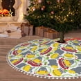 thumbnail image 6 of Rocae Hippopotamus for Christmas Tree Skirt with Pom Pom Trim for Holiday Party for Holiday Home Decor Indoor Outdoor-30", 6 of 7