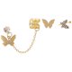thumbnail image 1 of 3 pendientes de mariposa con cadena y puño de mariposa, pequeños pendientes de botón para mujer., 1 of 5