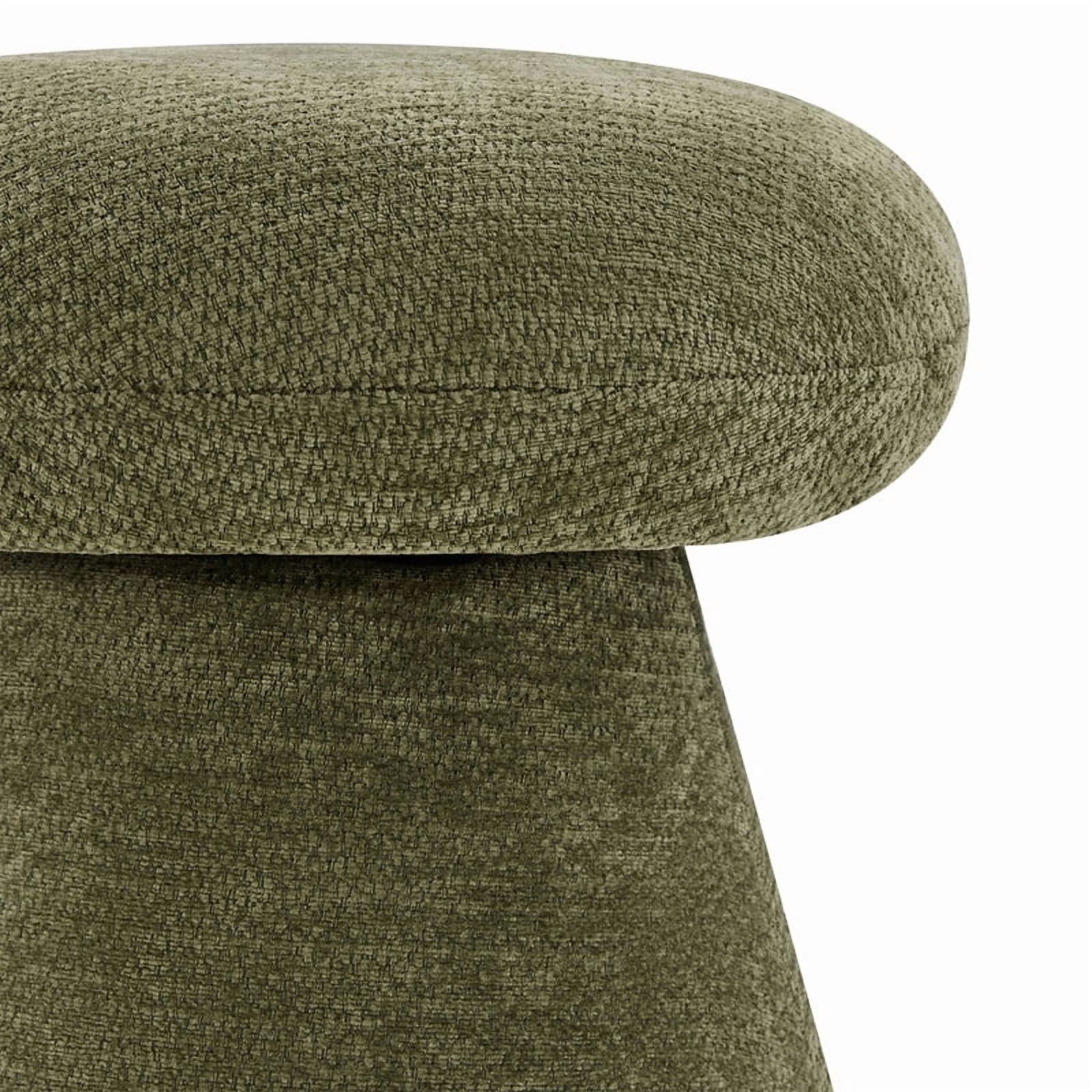 Spruce & Spring Swivel Upholstered Chenille Ottoman Footstool, Accent Stool for Living Room, Bedroom & Vanity, Green, 17x16x16in