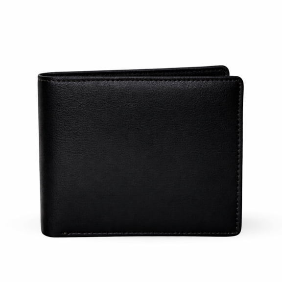 Zen Natural- Men’s Leather Bifold Wallet with Coin Pocket, 3 Card Slots & Cash Compartment – Black