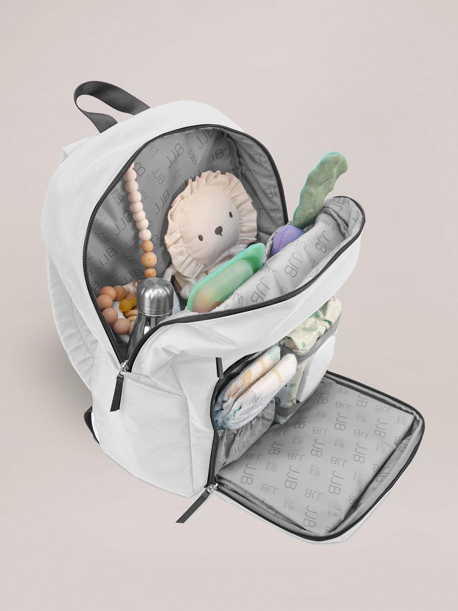 JuJuBe Deluxe Backpack Diaper Bag - Grey