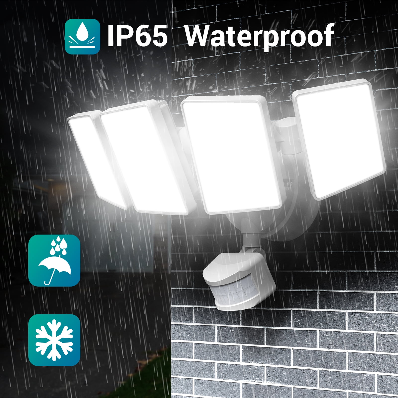 USTELLAR 100W Motion Sensor Light Outdoor Remote Control, 10000LM Super Bright LED Flood Light Outdoor, Outdoor Security Light, 5000K White Motion Sensor Light For Yard Eave
