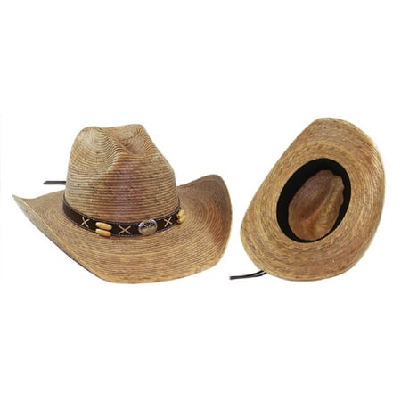 Cocoa Braided Straw Western Cowboy Adult Hat Wild West Band Costume (Best Western Hat Brands)