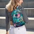 thumbnail image 5 of Disketp Watercolor Mandala Mochila de Lona Estampada, Mochila Escolar de Viaje Ligera para Estudiantes y Portátil-Small, 5 of 5