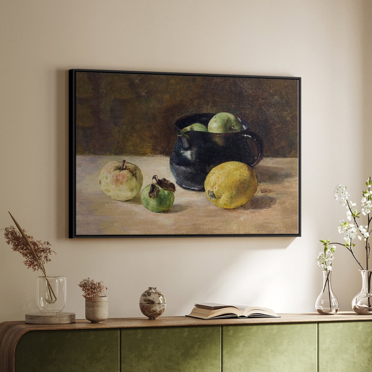 Vintage Botanical Print-LXVI By Wexford Home Framed in Black Wood Gallery Wrapped Canvas 25 in. x 37 in.
