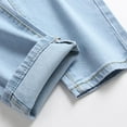 thumbnail image 6 of YWDJ Jeans for Men Slim Fit Men New Tight Fitting Ripped Straight Hip Hop Stretch Motorcycle Denim Trouser Light blue M, 6 of 7