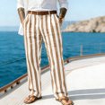 thumbnail image 2 of Uwinwear Striped Dress Pants for Men's Big & Tall Flat Front Business Trousers Casual Color Block Straight-Legs Long Pants with Pockets,Earthy Yellow,XL, 2 of 4