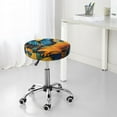 thumbnail image 5 of Kdxio Colorful Cloud Butterfly Sunflower Print Stool Covers Round,Stretch Round Bar Stool Covers Washable Bar Stool Cushion Slipcover for 12-15 Inch Chair, 5 of 5