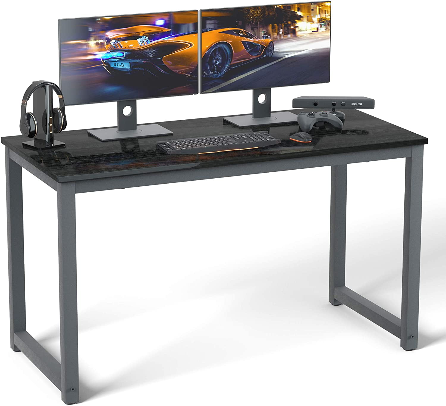 Computer Desk 47 inch for Home Offic Desk Black Metal Frame Study Office Desk