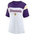 thumbnail image 2 of Women's Fanatics White/Purple Minnesota Vikings Cheer Chant Fashion Crop Top, 2 of 3