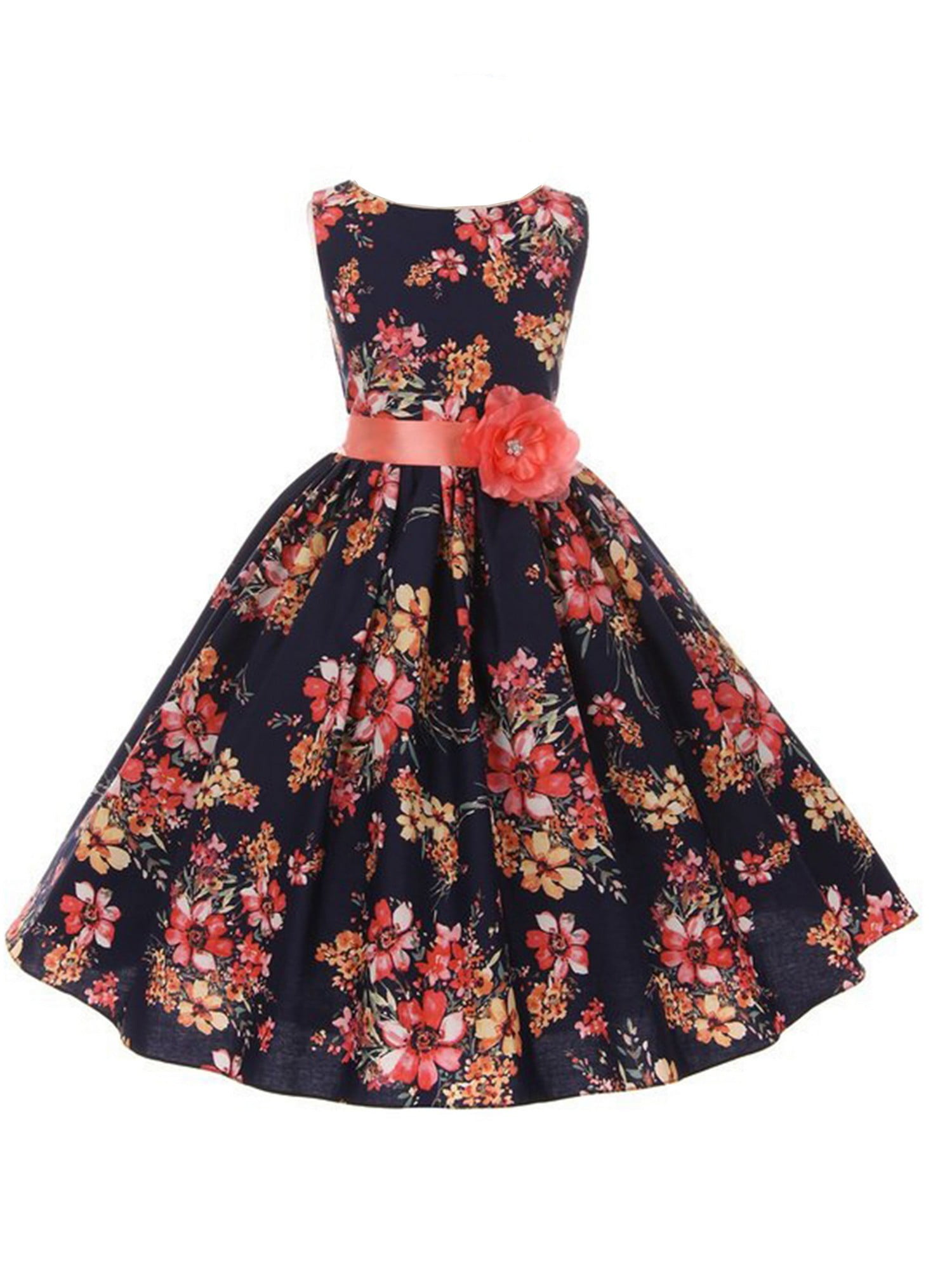floral print junior bridesmaid dresses