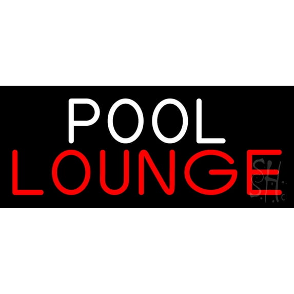 Pool Lounge LED Neon Sign 6 x 15 - inches, Clear Edge Cut Acrylic Backing, with Dimmer - Bright and Premium built indoor LED Neon Sign for Bar decor.