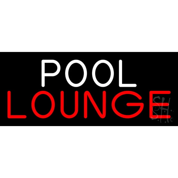 Pool Lounge LED Neon Sign 6 x 15 - inches, Clear Edge Cut Acrylic Backing, with Dimmer - Bright and Premium built indoor LED Neon Sign for Bar decor.