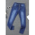 thumbnail image 4 of Women's Blue High Rise Skinny Button Fly Jeans, 4 of 13