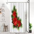 thumbnail image 5 of Red Christmas Christmas Decor Shower Curtain,White Flowers Polyester Shower Curtain for Shower Stall Bathroom Waterproof with 6 Hooks 36x72 Inch, 5 of 6