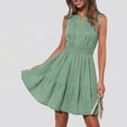 thumbnail image 5 of YueHuiYing Women's Summer Short Sleeve V-Neck Fit and Flare Semi-Formal Work and Wedding Guest Dresses, 5 of 9