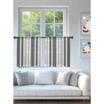 thumbnail image 4 of Sheer Curtains 54 Inch Length 2 Panels Set for Kitchen, Grey Stripe Semi Sheer Curtains for Windows, Farmhouse Minimalist Striped Voile Window Treatments Rod Pocket Curtain, 4 of 7