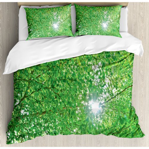 Ambesonne Forest Home Sun Through Tree Branch And Leaf Top Relax Peaceful Environment Rural Design Duvet Cover Set Walmart Com Walmart Com