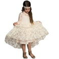 thumbnail image 5 of Sngxgn Girls Midi Dress Floral 3/4 Sleeve Ruffle A-line Swing Casual Dresses for Kids(WH2,130), 5 of 9