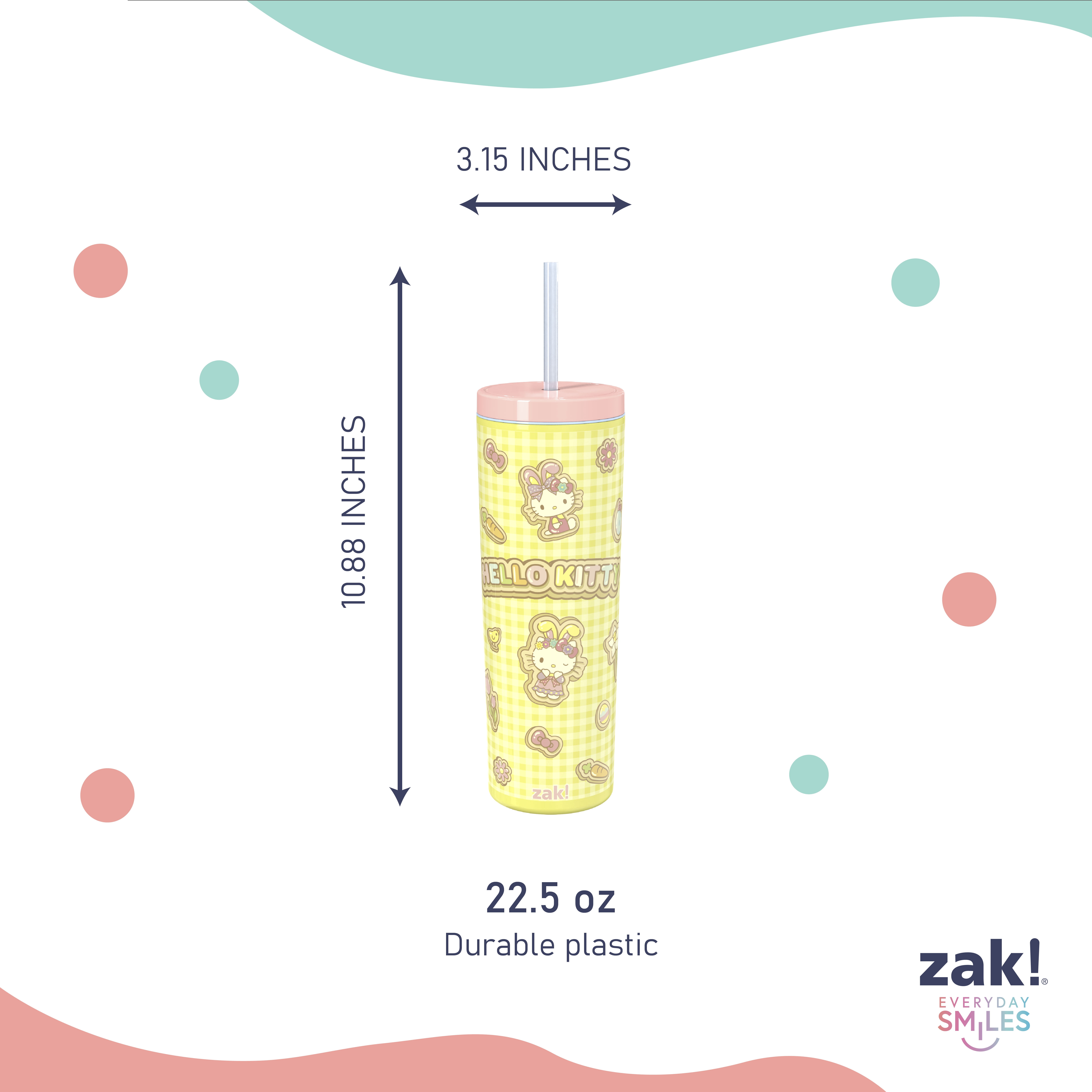 Zak Designs 22.5oz Hello Kitty Double Wall Durable Plastic Bravo